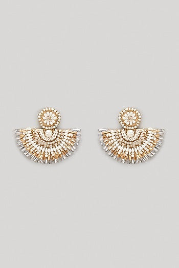 Pearl & Gota Hand Embroidered Dangler Earrings