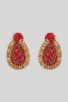 Beaded & Gota Hand Embroidered Dangler Earrings
