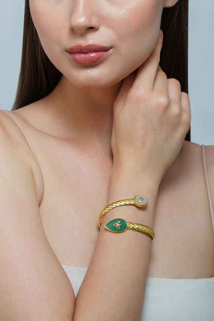 Onyx & Stone Embellished Bracelet 