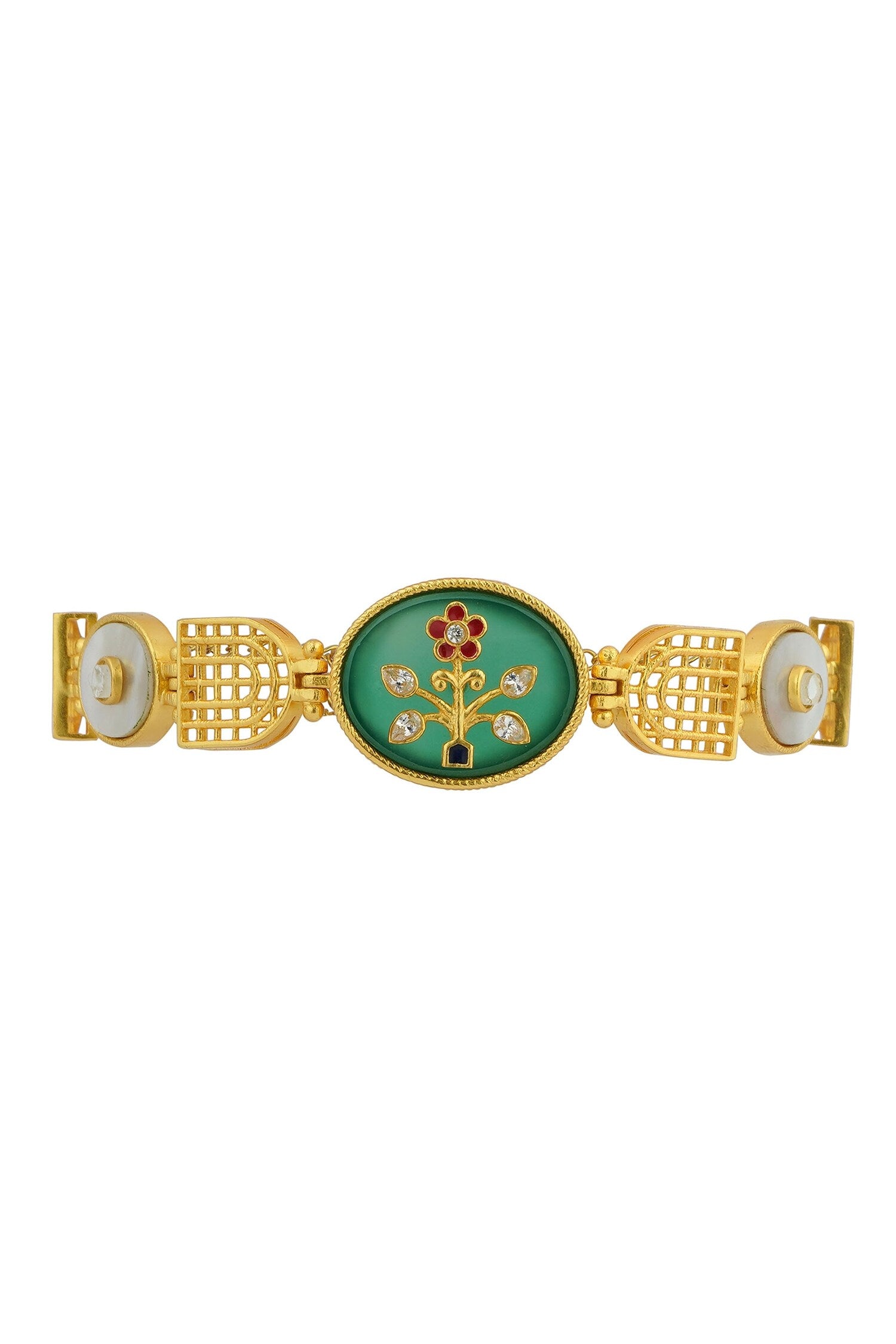 Floral Onyx Embellished Bracelet 