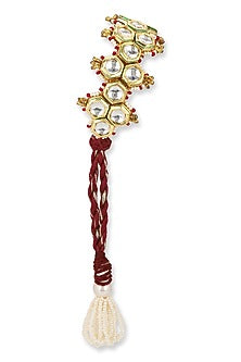 Gold Finish Kundan Polki Meenakari Bracelet