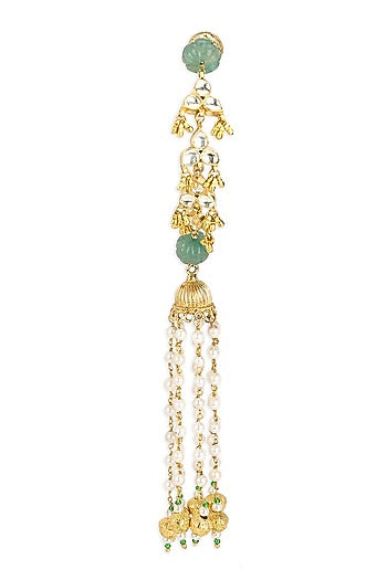 Gold Finish Bracelet With Green Stones