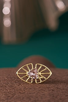 Gold Plated Rose Swarovski Crystal Adjustable Ring