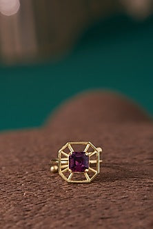 Gold Plated Amethyst Swarovski Crystal Ring