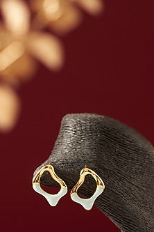 Gold Plated Handcrafted Enameled Stud Earrings