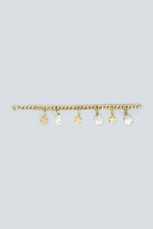 Gold Plated Baroque Pearl Charm Bracelet