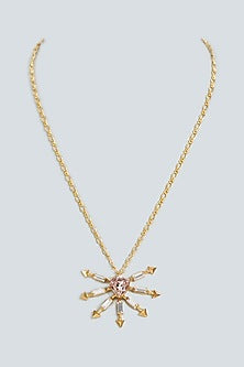 Gold Plated Baguette Swarovski Crystal Pendant Necklace
