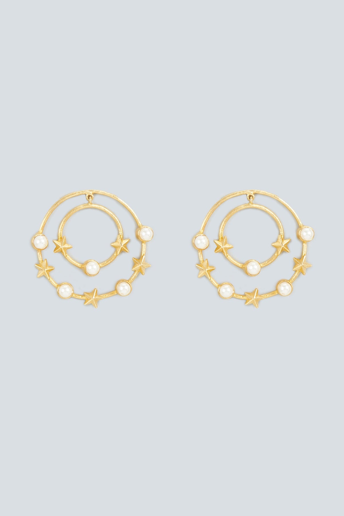 Gold Plated Pearl Stud Earrings