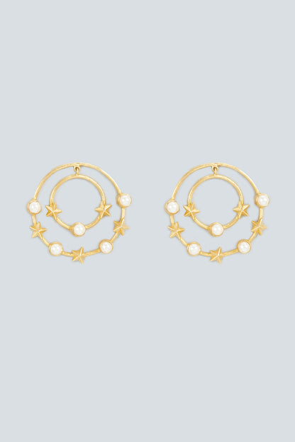 Gold Plated Pearl Stud Earrings