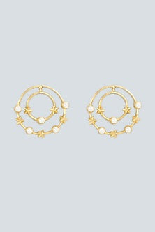 Gold Plated Pearl Stud Earrings