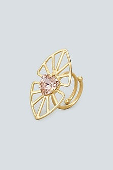 Gold Plated Vintage Rose Swarovski Crystal Ring
