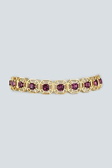 Gold Plated Amethyst Swarovski Crystal Choker Necklace