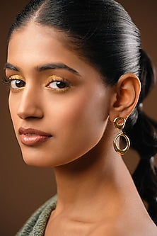Gold Finish Brass Dangler Earrings