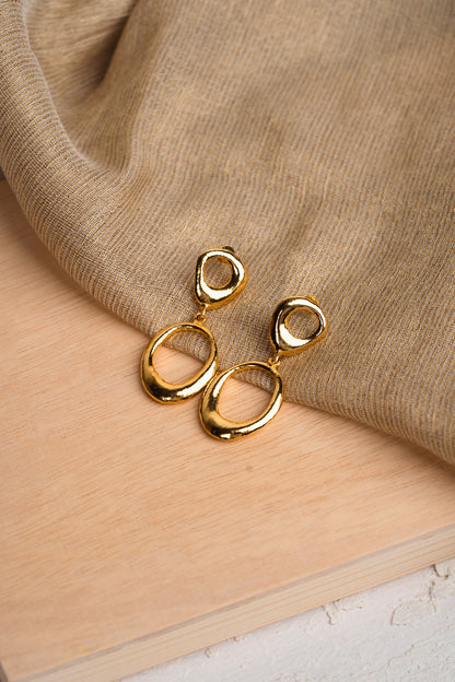 Gold Finish Brass Dangler Earrings