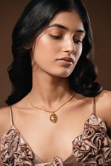 Gold Plated Handcrafted Poppy Pendant Necklace