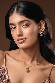 Gold Plated Handcrafted Poppy Pendant Necklace