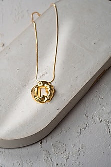 Gold Plated Handcrafted Brass Pendant Necklace