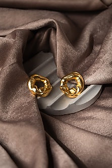 Gold Plated Brass Stud Earrings