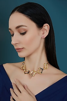 Gold Plated Enamelled Choker Necklace
