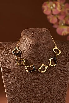 Gold Plated Enamelled Choker Necklace