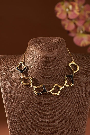 Gold Plated Enamelled Choker Necklace