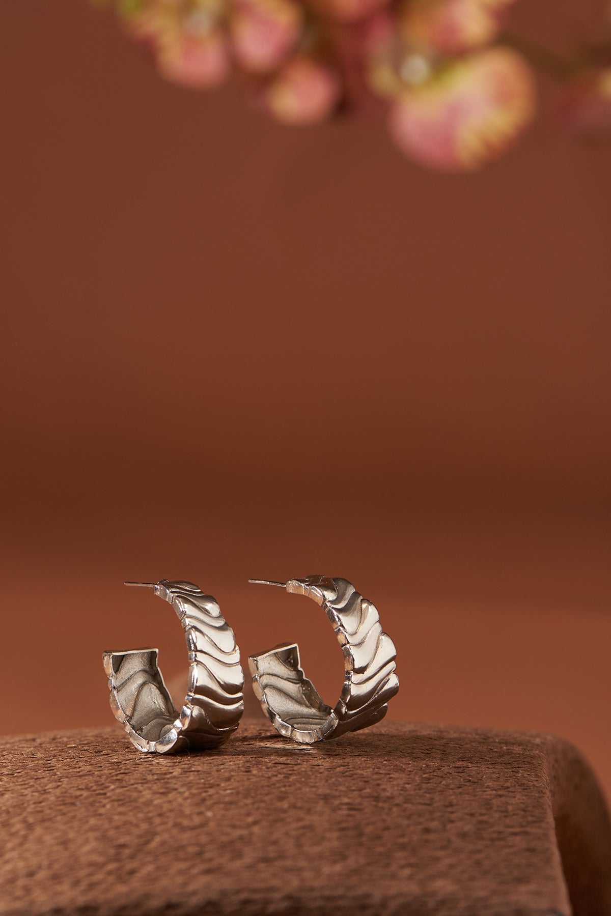 Silver Finish Mia Hoop Earrings