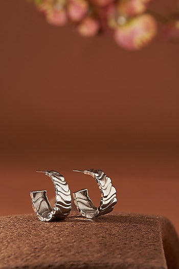 Silver Finish Mia Hoop Earrings
