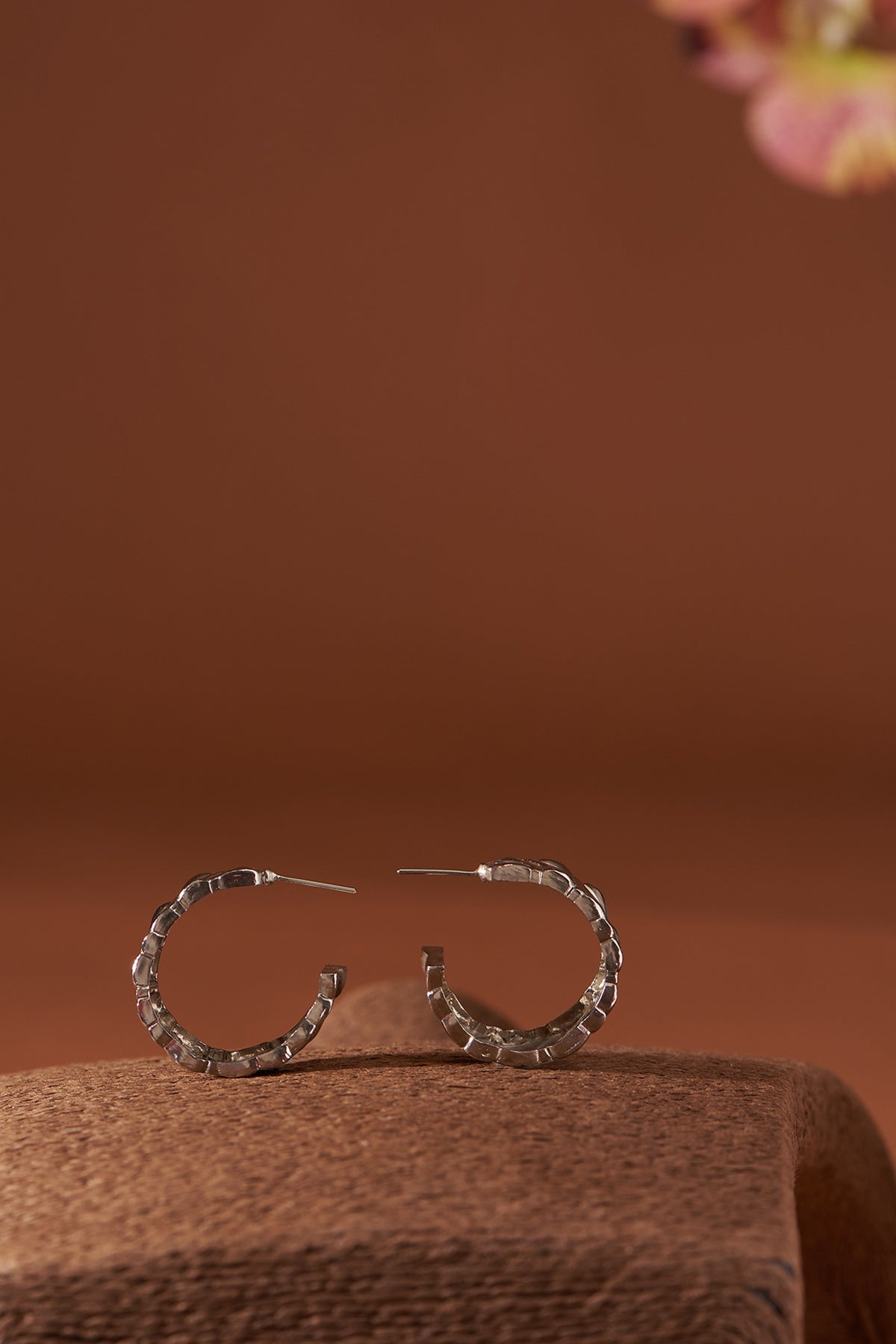 Silver Finish Mia Hoop Earrings