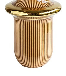 Orange Ceramic Rib-Ring Vase