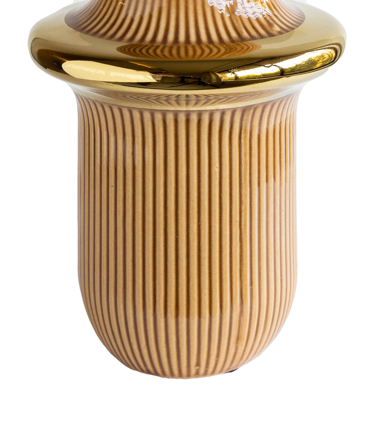 Orange Ceramic Rib-Ring Vase