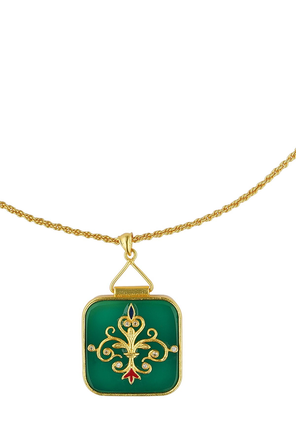 Onyx Embellished Pendant Necklace 