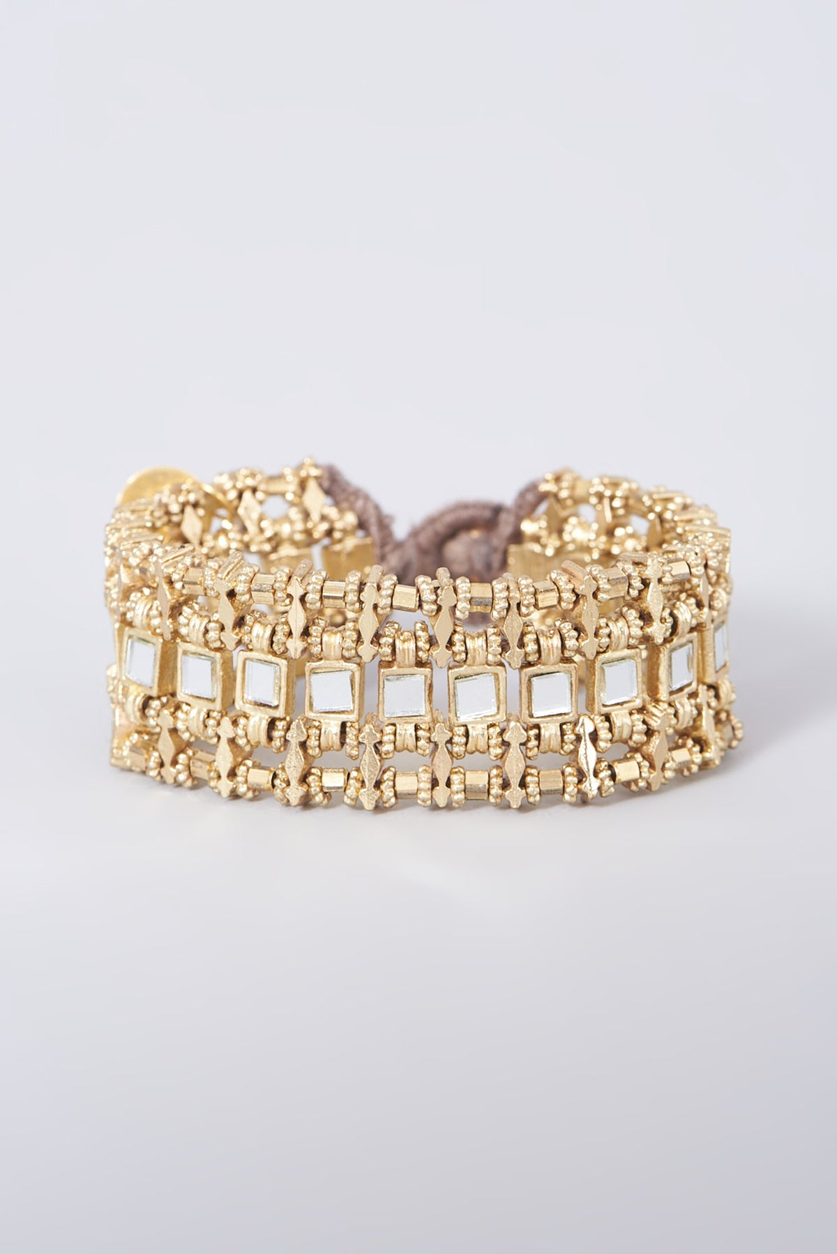 Gold Finish Mirror Teer Bracelet
