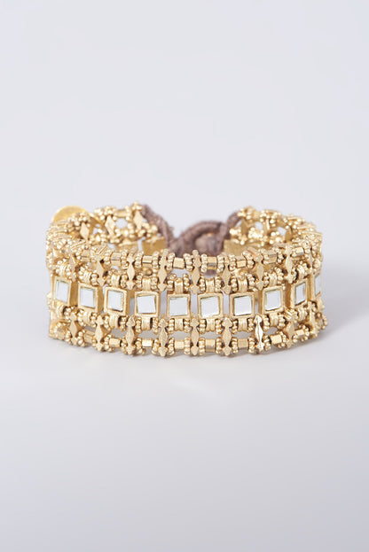 Gold Finish Mirror Teer Bracelet