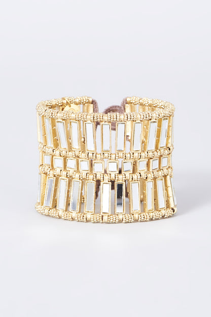 Gold Finish Mirror Falak Naaz Bracelet