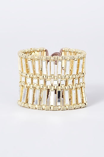 Gold Finish Mirror Falak Naaz Bracelet