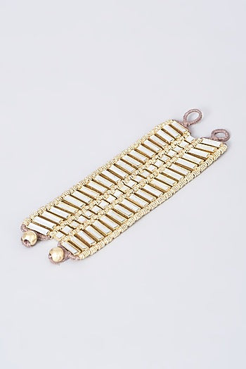Gold Finish Mirror Falak Naaz Bracelet