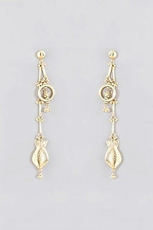 Gold Finish Fish Dangler Earrings