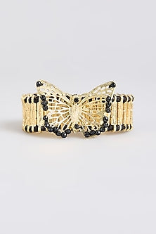 Gold Finish Black Stone Bracelet