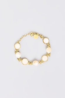 Gold Finish Water Pearl Bracelet