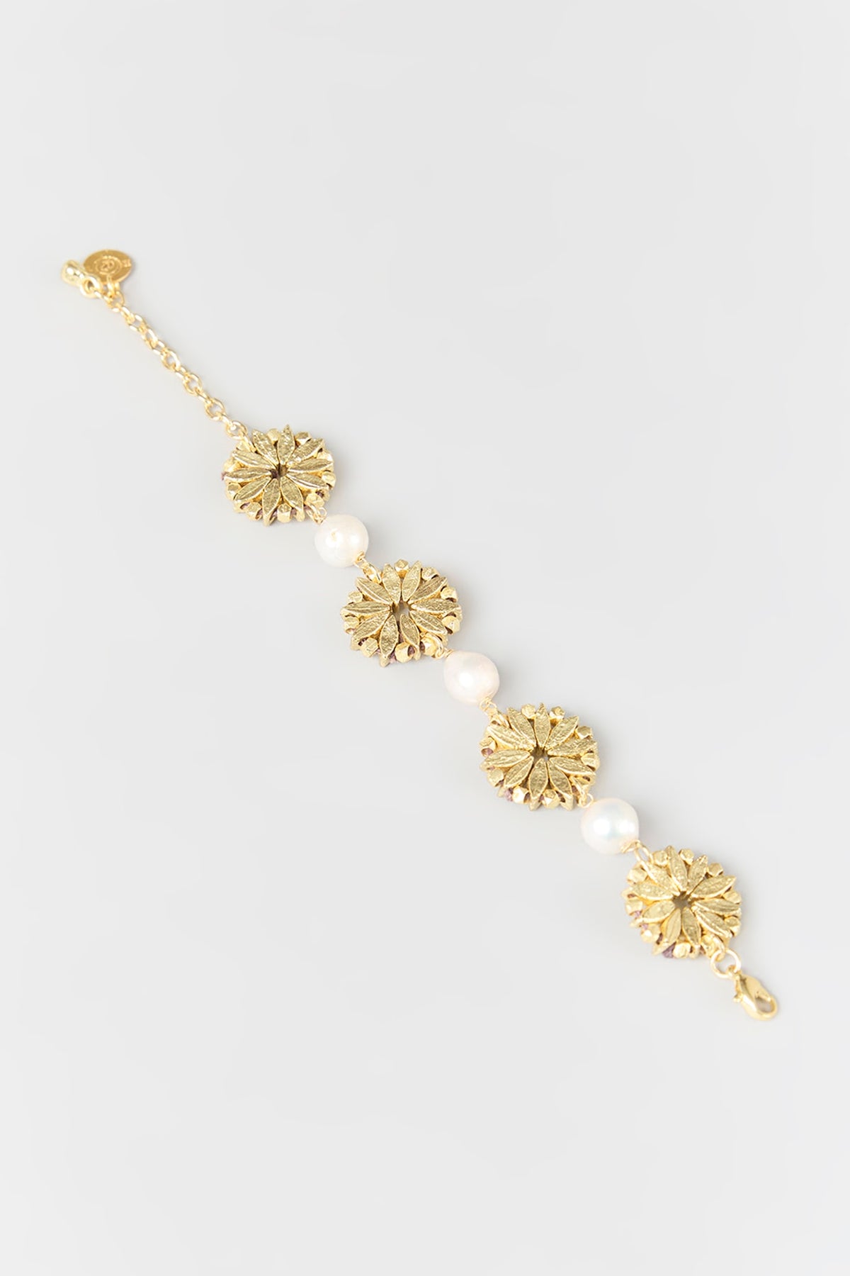 Gold Finish Water Pearl Bracelet