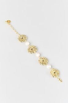 Gold Finish Water Pearl Bracelet