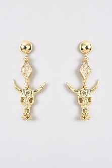 Gold Finish Water Pearl Dangler Earrings