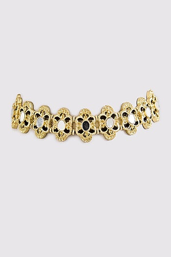 Gold Finish Water Pearl Choker Necklace