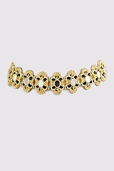 Gold Finish Water Pearl Choker Necklace