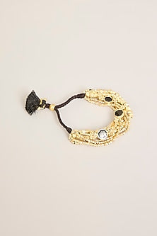 Gold Finish Black Stone Bracelet