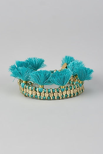 Gold Finish Turquoise Stone Handmade Bracelet