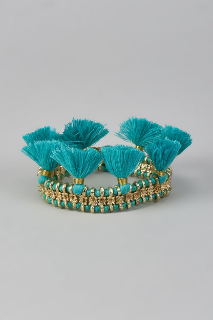 Gold Finish Turquoise Stone Handmade Bracelet