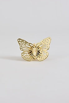 Gold Finish Water Pearl Ring