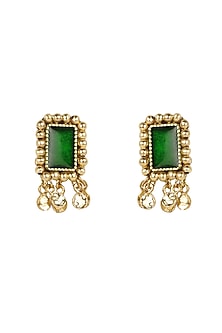 Gold Finish Fresh Water Pearl Dangler Earrings