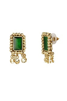 Gold Finish Fresh Water Pearl Dangler Earrings